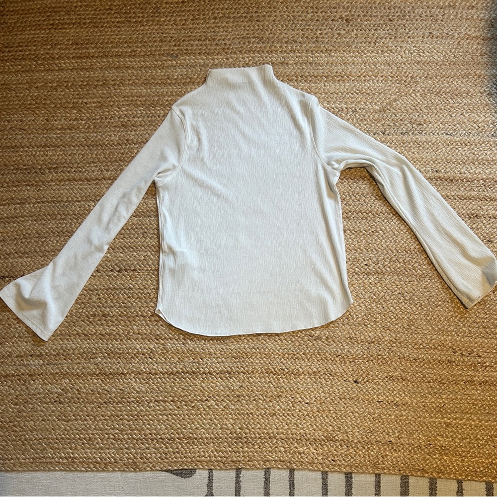 ZARA Mock Neck Ribbed Top